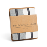 Bamboo Carry Cot Fitted Sheets (2pcs) - Grey Marle & Natural